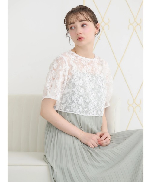 earth music&ecology（アースミュージックアンドエコロジー）の「SET2点　オーガンジー刺繍+プリーツワンピース（ワンピース・レディース・ブラック/ピンク/ベージュ/ミント・FREE）」の20枚目の写真