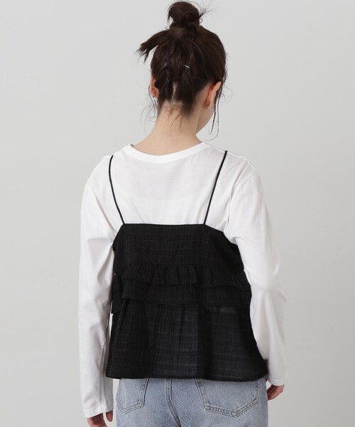 N.(N. Natural Beauty Basic)(エヌエヌナチュラルビューティーベーシック)の「◆シアーペプラムキャミトップ(キャミソール・レディース・ブラック/グレー・MEDIUM)」の11枚目の写真