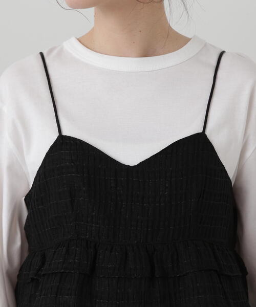 N.(N. Natural Beauty Basic)(エヌエヌナチュラルビューティーベーシック)の「◆シアーペプラムキャミトップ(キャミソール・レディース・ブラック/グレー・MEDIUM)」の12枚目の写真