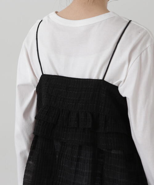 N.(N. Natural Beauty Basic)(エヌエヌナチュラルビューティーベーシック)の「◆シアーペプラムキャミトップ(キャミソール・レディース・ブラック/グレー・MEDIUM)」の13枚目の写真