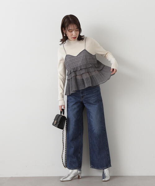 N.(N. Natural Beauty Basic)(エヌエヌナチュラルビューティーベーシック)の「◆シアーペプラムキャミトップ(キャミソール・レディース・ブラック/グレー・MEDIUM)」の20枚目の写真