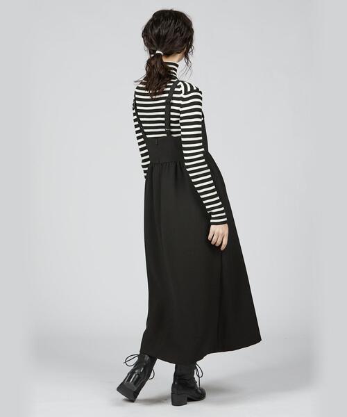 To b. by agnes b.(トゥービーバイアニエスベー)の「WV39 ROBE ストラップドレス(ワンピース・レディース・ブラック・38/40/36)」の4枚目の写真