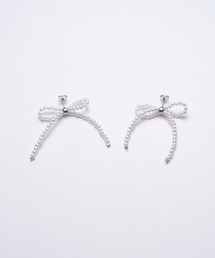 one after another NICE CLAUP | シルバーパールリボンピアス/イヤリング(イヤリング)