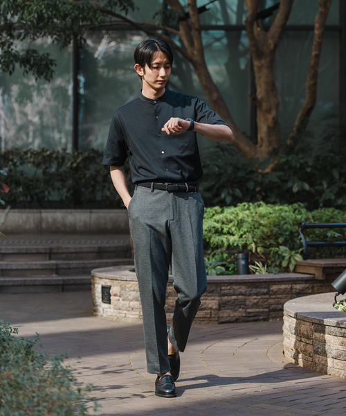 EDIFICE（エディフィス）の「ハウンドトゥース ジャージ  イージー パンツ【セットアップ着用可】（スラックス・メンズ・ブラウン/チャコールグレー・LARGE/MEDIUM/SMALL/X-LARGE）」の5枚目の写真