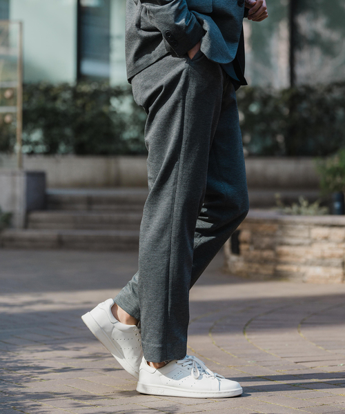 EDIFICE（エディフィス）の「ハウンドトゥース ジャージ  イージー パンツ【セットアップ着用可】（スラックス・メンズ・ブラウン/チャコールグレー・LARGE/MEDIUM/SMALL/X-LARGE）」の6枚目の写真