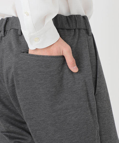 EDIFICE（エディフィス）の「ハウンドトゥース ジャージ  イージー パンツ【セットアップ着用可】（スラックス・メンズ・ブラウン/チャコールグレー・LARGE/MEDIUM/SMALL/X-LARGE）」の15枚目の写真