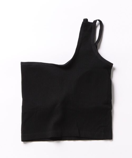 aimoha（アイモハ）の「カップ付きワンショルダーリブキャミソール（キャミソール・レディース・ブラック/チョコ/ホワイト・FREE）」の4枚目の写真
