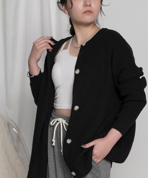 aimoha（アイモハ）の「カップ付きワンショルダーリブキャミソール（キャミソール・レディース・ブラック/チョコ/ホワイト・FREE）」の2枚目の写真