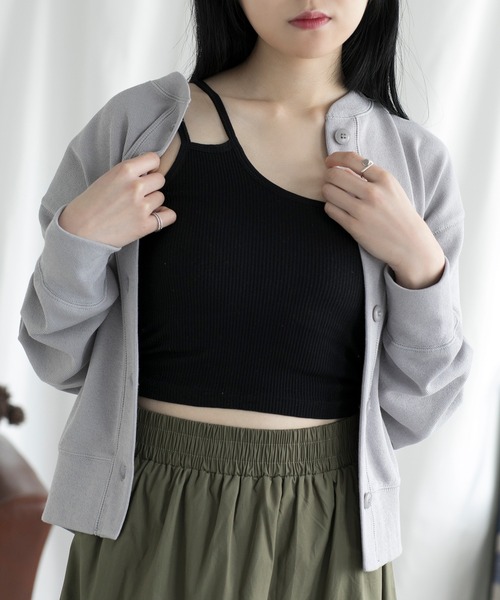 aimoha（アイモハ）の「カップ付きワンショルダーリブキャミソール（キャミソール・レディース・ブラック/チョコ/ホワイト・FREE）」の3枚目の写真