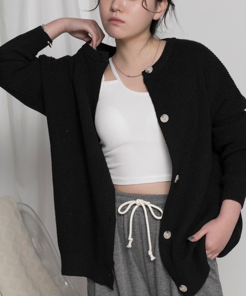 aimoha（アイモハ）の「カップ付きワンショルダーリブキャミソール（キャミソール・レディース・ブラック/チョコ/ホワイト・FREE）」の22枚目の写真