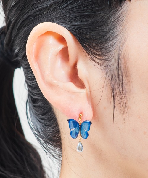 gargle(ガーグル)の「gargle ガーグル:サイエンスシリーズ maribel papillon ピアス(ピアス(両耳用)・レディース・ブルー/パープル・FREE)」の4枚目の写真
