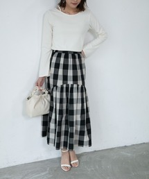 《ブロックチェックスカート》