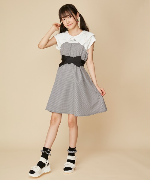 専用✧ジェニィラブ✧新品✧ドッキングチェックワンピ130サックス 専用✧ジェニィラブ✧新品✧ドッキングチェックワンピ130