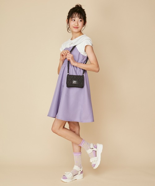 専用✧ジェニィラブ✧新品✧ドッキングチェックワンピ130サックス 専用✧ジェニィラブ✧新品✧ドッキングチェックワンピ130