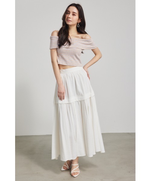 rienda(リエンダ)の「Rモチーフプレートカットトップス 夏服 半袖(Tシャツ/カットソー・レディース・ホワイト/ブラック系その他/ブラック/ブルー系その他/ベージュ系その他・FREE)」の22枚目の写真