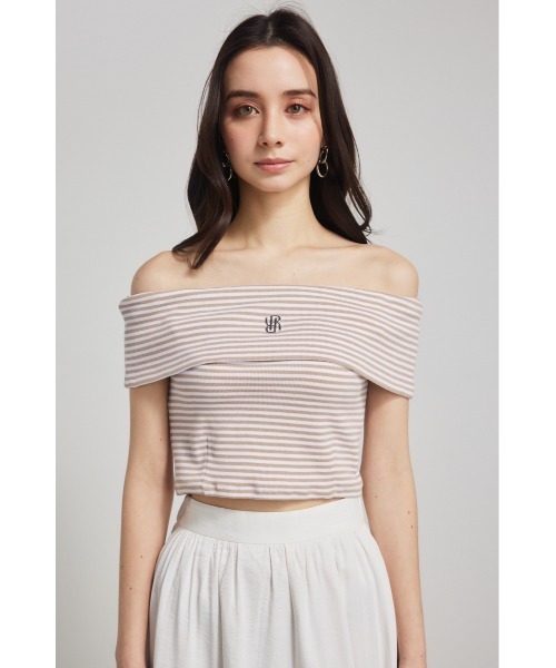 rienda(リエンダ)の「Rモチーフプレートカットトップス 夏服 半袖(Tシャツ/カットソー・レディース・ホワイト/ブラック系その他/ブラック/ブルー系その他/ベージュ系その他・FREE)」の21枚目の写真