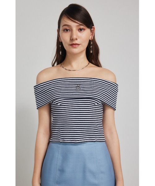 rienda(リエンダ)の「Rモチーフプレートカットトップス 夏服 半袖(Tシャツ/カットソー・レディース・ホワイト/ブラック系その他/ブラック/ブルー系その他/ベージュ系その他・FREE)」の16枚目の写真