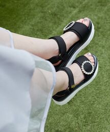 MAJESTIC LEGON | ビジューバックルスポサン(サンダル)