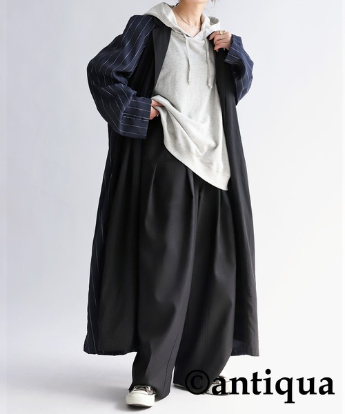 antiqua（アンティカ）の「タックテーパードパンツ（その他パンツ・レディース・杢グレー/ブラック・P/R）」の7枚目の写真