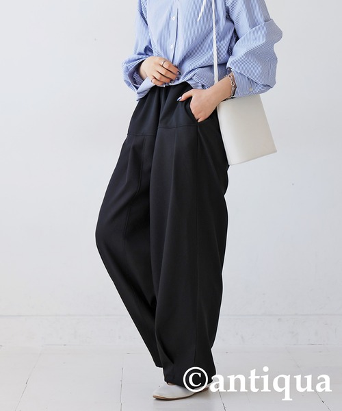antiqua（アンティカ）の「タックテーパードパンツ（その他パンツ・レディース・杢グレー/ブラック・P/R）」の9枚目の写真
