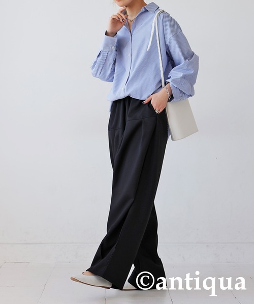 antiqua（アンティカ）の「タックテーパードパンツ（その他パンツ・レディース・杢グレー/ブラック・P/R）」の10枚目の写真