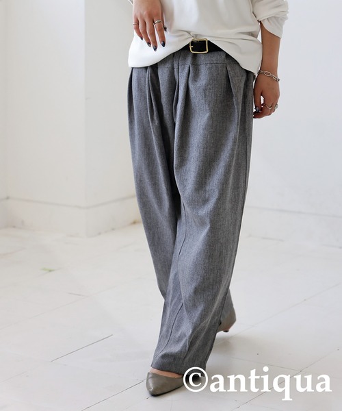 antiqua（アンティカ）の「タックテーパードパンツ（その他パンツ・レディース・杢グレー/ブラック・P/R）」の16枚目の写真