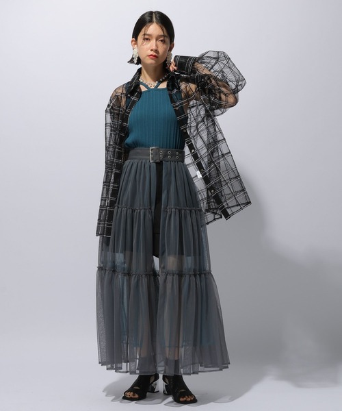 HARE（ハレ）の「アソートラメシアーガラシャツ(HARE)（シャツ/ブラウス・レディース・ブラック/ブラック系その他・FREE）」の6枚目の写真