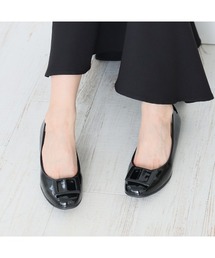 防水 撥水 防滑 晴れ雨兼用 幅広3E バックル レインパンプス レインシューズ