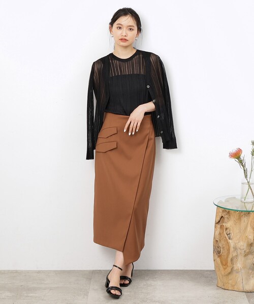 OPAQUE.CLIP（オペークドットクリップ）の「◆【大草直子さんコラボ】アシンメトリースカート（スカート・レディース・ブルー系その他7/ブラウン/レッド系1・36/40/38）」の7枚目の写真