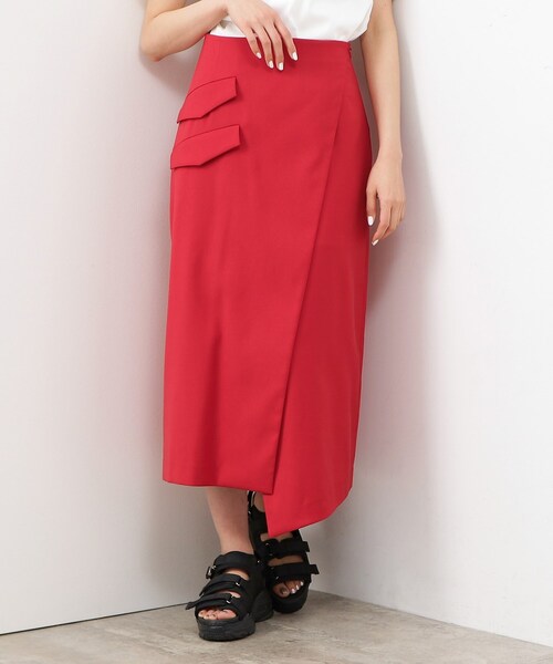 OPAQUE.CLIP（オペークドットクリップ）の「◆【大草直子さんコラボ】アシンメトリースカート（スカート・レディース・ブルー系その他7/ブラウン/レッド系1・36/40/38）」の10枚目の写真