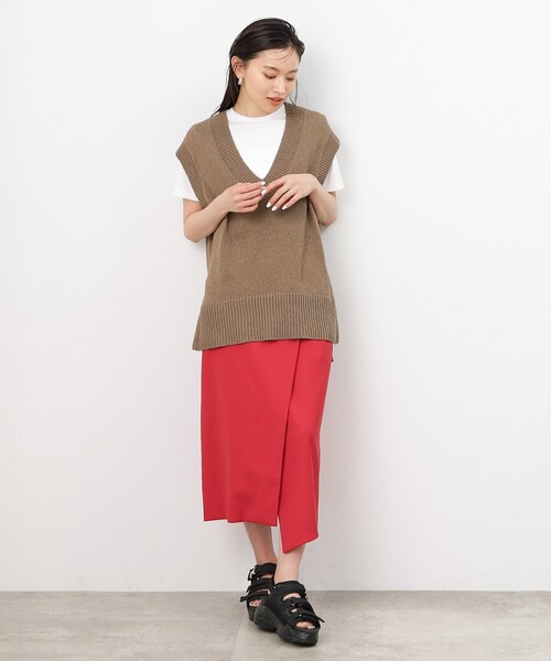 OPAQUE.CLIP（オペークドットクリップ）の「◆【大草直子さんコラボ】アシンメトリースカート（スカート・レディース・ブルー系その他7/ブラウン/レッド系1・36/40/38）」の11枚目の写真