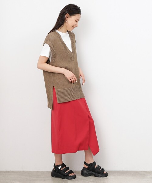 OPAQUE.CLIP（オペークドットクリップ）の「◆【大草直子さんコラボ】アシンメトリースカート（スカート・レディース・ブルー系その他7/ブラウン/レッド系1・36/40/38）」の12枚目の写真