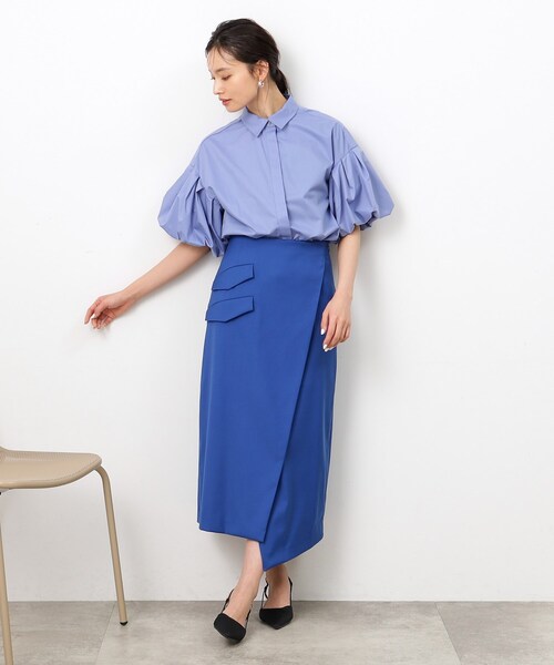 OPAQUE.CLIP（オペークドットクリップ）の「◆【大草直子さんコラボ】アシンメトリースカート（スカート・レディース・ブルー系その他7/ブラウン/レッド系1・36/40/38）」の16枚目の写真