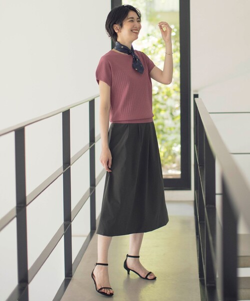 J.PRESS Ladies（J.プレス レディス）の「【洗える・撥水・接触冷感】アウトフィッター バルーン スカート（スカート・レディース・ブラック系/グレー系・S/XS/XXS）」の4枚目の写真