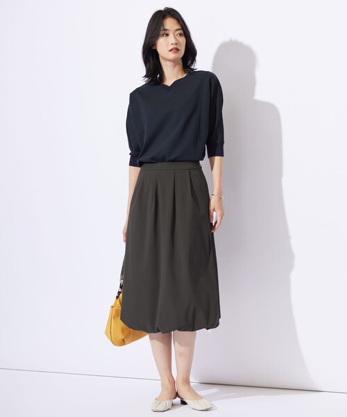 J.PRESS Ladies（J.プレス レディス）の「【洗える・撥水・接触冷感】アウトフィッター バルーン スカート（スカート・レディース・ブラック系/グレー系・S/XS/XXS）」の5枚目の写真
