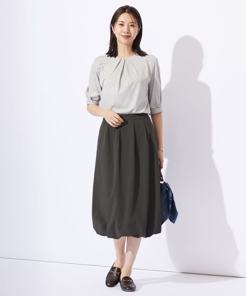 J.PRESS Ladies（J.プレス レディス）の「【洗える・撥水・接触冷感】アウトフィッター バルーン スカート（スカート・レディース・ブラック系/グレー系・S/XS/XXS）」の7枚目の写真