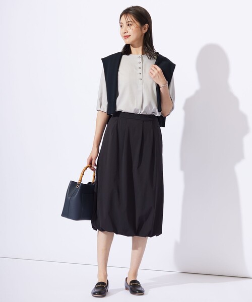 J.PRESS Ladies（J.プレス レディス）の「【洗える・撥水・接触冷感】アウトフィッター バルーン スカート（スカート・レディース・ブラック系/グレー系・S/XS/XXS）」の14枚目の写真