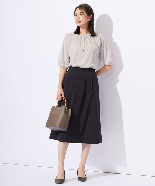 J.PRESS Ladies（J.プレス レディス）の「【洗える・撥水・接触冷感】アウトフィッター バルーン スカート（スカート・レディース・ブラック系/グレー系・S/XS/XXS）」の15枚目の写真