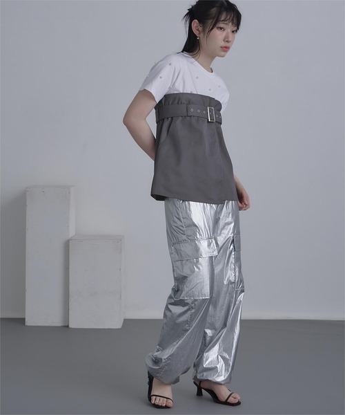 miette（ミエット）の「2wayツイルビスチェ（チューブトップ・レディース・チャコール/ブラック・FREE）」の9枚目の写真