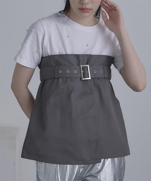 miette（ミエット）の「2wayツイルビスチェ（チューブトップ・レディース・チャコール/ブラック・FREE）」の10枚目の写真