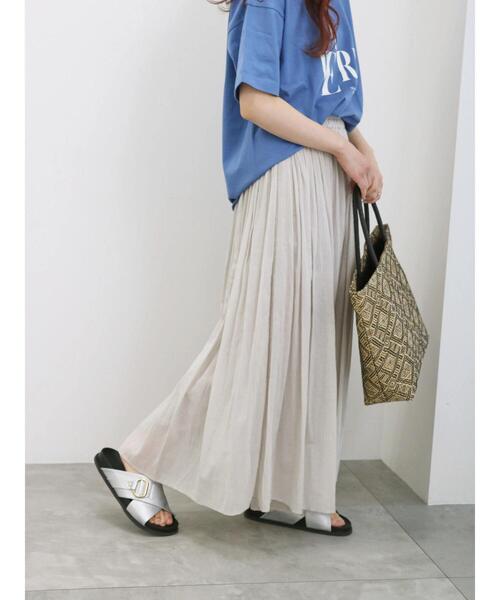 Samansa Mos2 blue(サマンサモスモスブルー)の「ボイルギャザースカーチョ(その他パンツ・レディース・ブルー/グリーン/シルバーグレー/ブラック・F)」の3枚目の写真