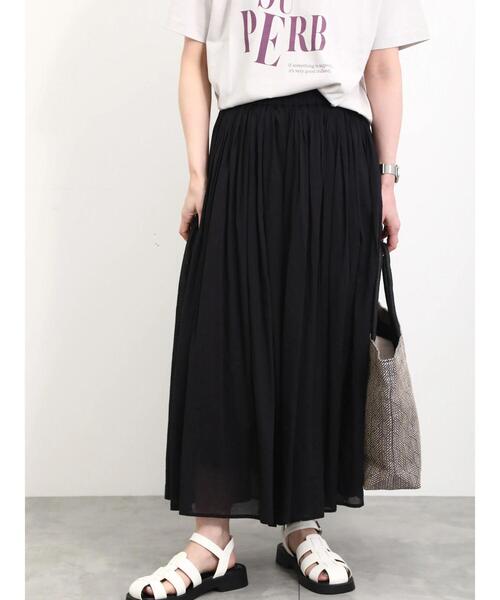 Samansa Mos2 blue(サマンサモスモスブルー)の「ボイルギャザースカーチョ(その他パンツ・レディース・ブルー/グリーン/シルバーグレー/ブラック・F)」の6枚目の写真