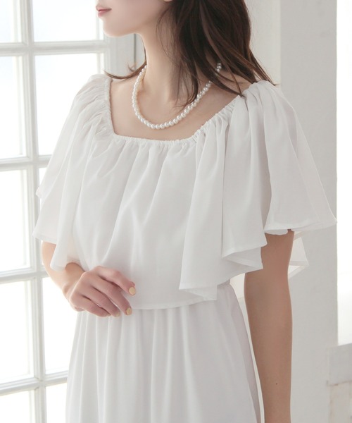 Julia Boutique(ジュリアブティック)の「柄&無地フリルオフショルマーメイドワンピース/24055(ワンピース・レディース・ホワイト/ホワイト系/ブラック・ONE)」の11枚目の写真