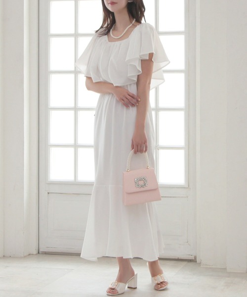 Julia Boutique(ジュリアブティック)の「柄&無地フリルオフショルマーメイドワンピース/24055(ワンピース・レディース・ホワイト/ホワイト系/ブラック・ONE)」の12枚目の写真