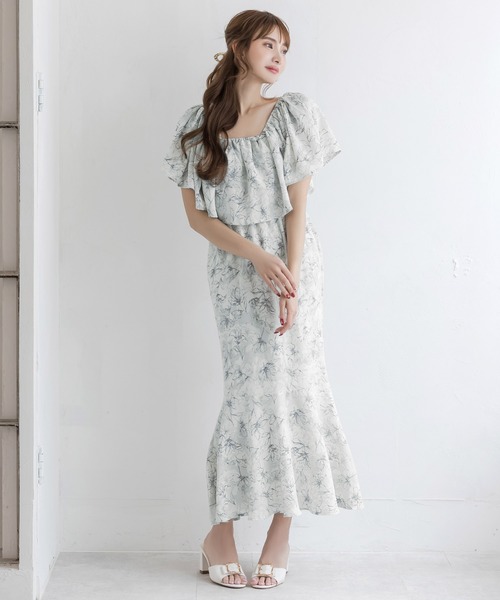 Julia Boutique(ジュリアブティック)の「柄&無地フリルオフショルマーメイドワンピース/24055(ワンピース・レディース・ホワイト/ホワイト系/ブラック・ONE)」の18枚目の写真