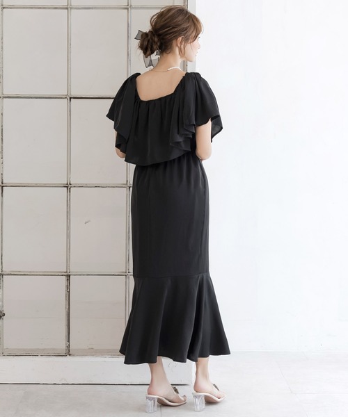 Julia Boutique(ジュリアブティック)の「柄&無地フリルオフショルマーメイドワンピース/24055(ワンピース・レディース・ホワイト/ホワイト系/ブラック・ONE)」の20枚目の写真