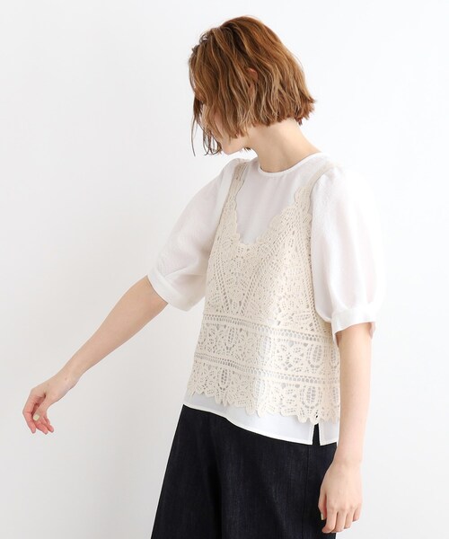 【専用】新品タグ付き ピンクハウス ストロベリー 刺繍 ビスチェ 黒 セール】刺繍ビスチェ×ブラウスSET（その他トップス）｜grove