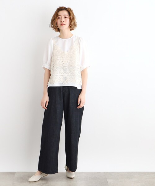 grove（グローブ）の「◆刺繍ビスチェ×ブラウスSET（その他トップス・レディース・カーキ/ブラック/アイボリー/オレンジ・03/02/01）」の6枚目の写真