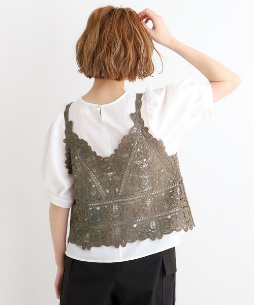 grove（グローブ）の「◆刺繍ビスチェ×ブラウスSET（その他トップス・レディース・カーキ/ブラック/アイボリー/オレンジ・03/02/01）」の13枚目の写真