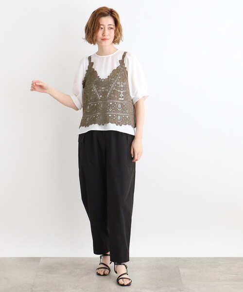 grove（グローブ）の「◆刺繍ビスチェ×ブラウスSET（その他トップス・レディース・カーキ/ブラック/アイボリー/オレンジ・03/02/01）」の14枚目の写真